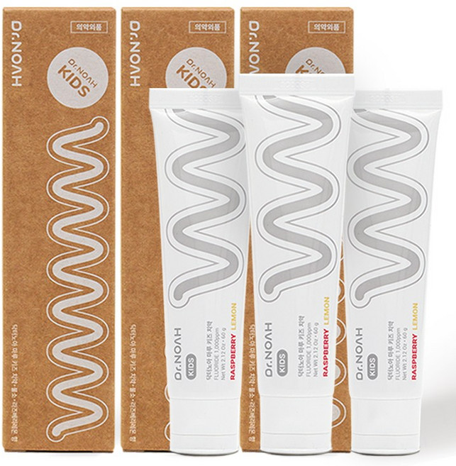 닥터노아 불소 유아 아기 치약 라즈베리 레몬향, 60g, 1, 3개