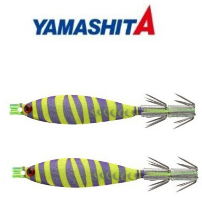 오징어킬러 야마시타 스퀴시 7cm 타이거퍼플 한치 오징어 호레기 화살촉 소프트 에기 슷테, 2세트, 1개입