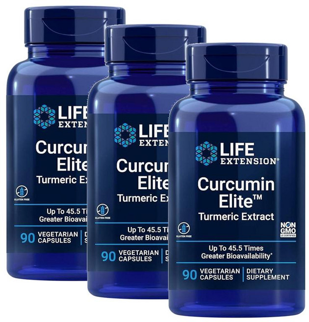 라이프 익스텐션 커큐민 엘리트 터메릭 추출물 캡슐 Life Extension Curcumin Elite Turmeric Extract, 90정, 3개