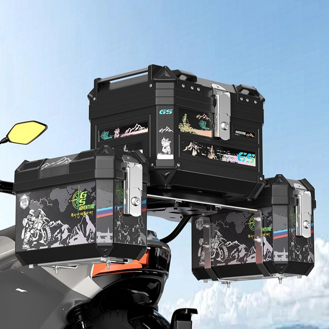 [ 45리터 탑박스 25리터 사이드박스 ] 세트 설치프레임 내피 기본증정 대용량, 25L 블랙 사이드박스+프레임+내피