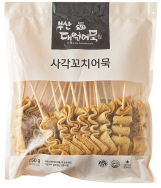 바이오마켓_부산 대원어묵 사각꼬치어묵 750g, 4개