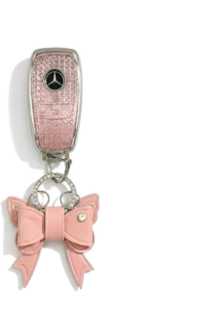 어니트 벤츠 호환 크리스탈 차키케이스 자동차 키링 키홀더, BZ-A타입, 핑크