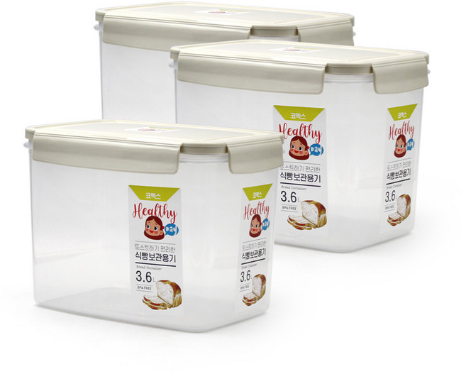 코멕스 토스트하기 편리한 식빵보관용기, 3개