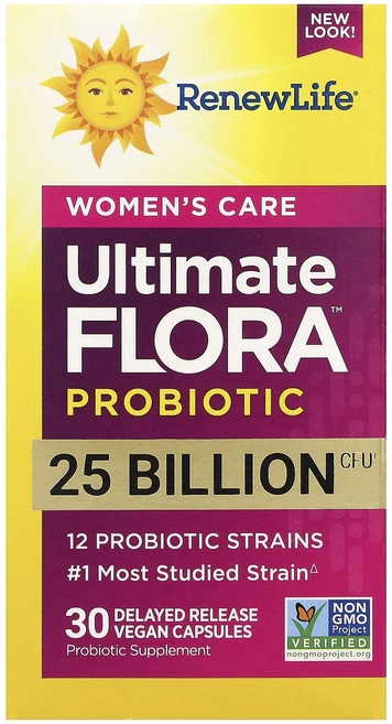 단백질 비타민 철분 마그내슘 칼슘 Renew Life 여성 케어 Ultimate Flora™ 프로바이오틱 250억CFU 지연 방출 베지 캡슐 30정 고루고루섭취해주세요, RenewLifeWomensCareUltimateFlo, 1개 - 쿠팡