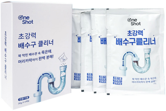 원샷 초강력 배수구 클리너, 120g, 2개