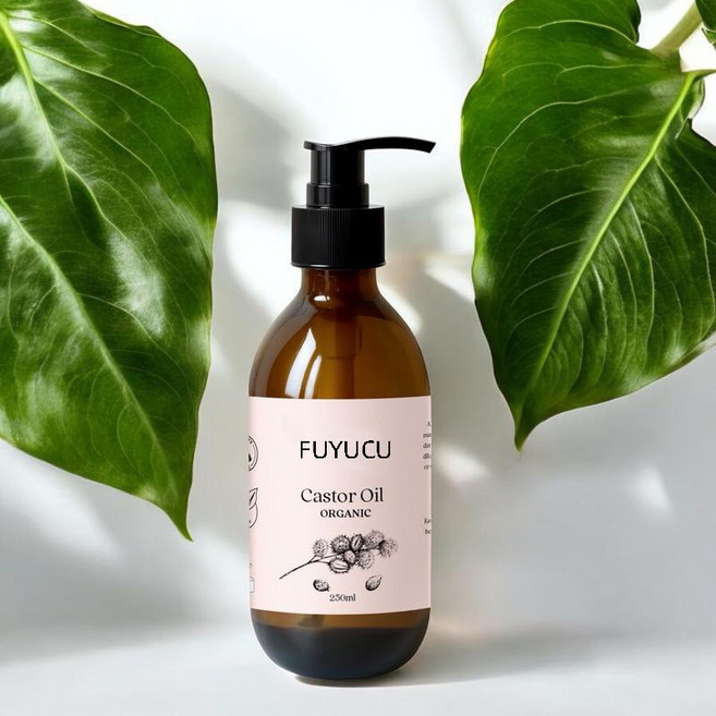 天然有機冷壓榨蓖麻油 250ml 玻璃瓶 泵壓式 護髮 滋潤肌膚, 1個, 有機蓖麻油 250ml僅供出口）