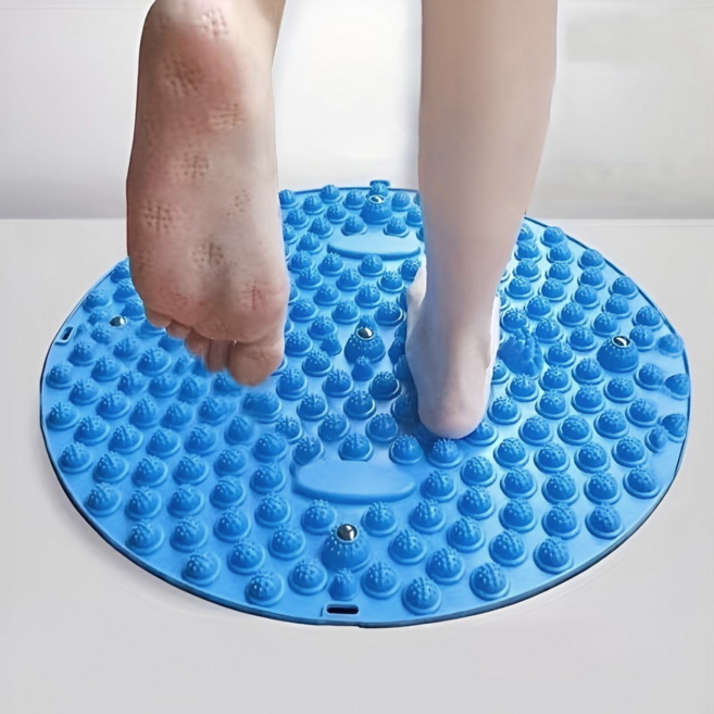 시원하게 발 지압 원형 매트 발바닥 마사지기 지압판, 블루, 1개