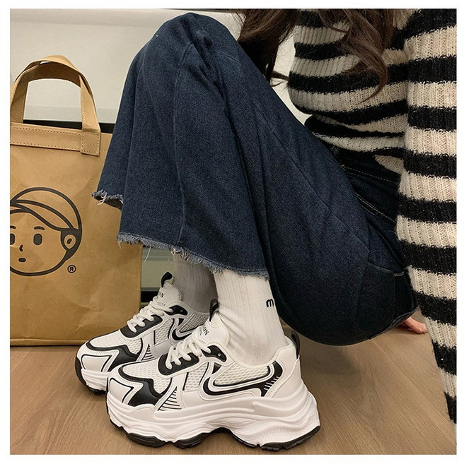 STYLE DR 여성 편안한 쿠션 패션 스니커즈 7cm