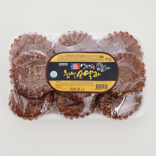 [가락시장갑룡씨] 옛소담 찹쌀 손약과 9개입 450g / 팩 ( 할매니얼 디저트 ), 1개