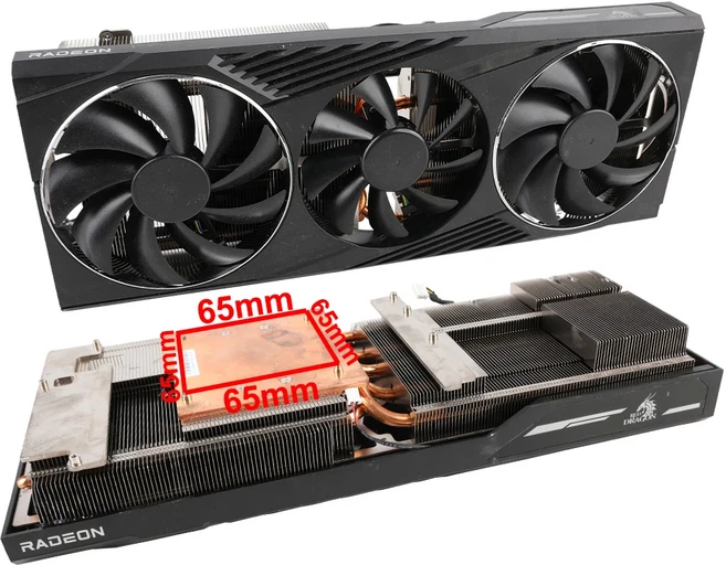 PowerColor Red Dragon AMD Radeon RX 6800 XT 16GB 그래픽 카드 교체용 방열판 RX6800XT 비디오 카드 방열, 01 Heatsink, 01 검정색, 01 RGB 없음
