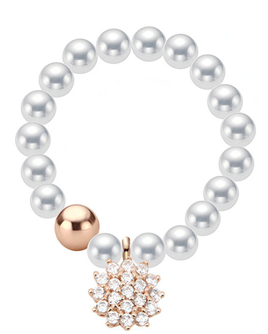 레베르 여성 우아한 포인트 데일리 링 실버 진주 반지