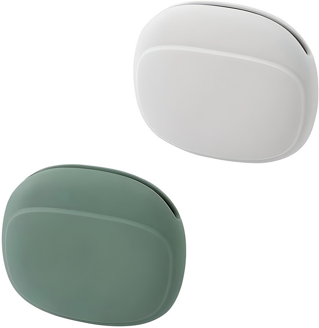 펜타오닉 1+1 유선 이어폰 액세서리 실리콘 케이스 파우치, 화이트/그린