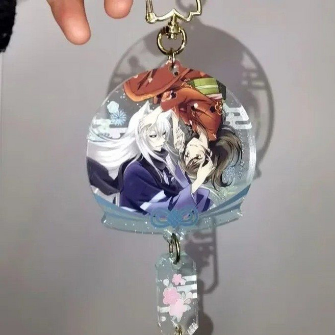 오늘부터신령님굿즈 오늘부터신령님 모모조노나나미 토모에 커플 키링 키홀더 굿즈, 2