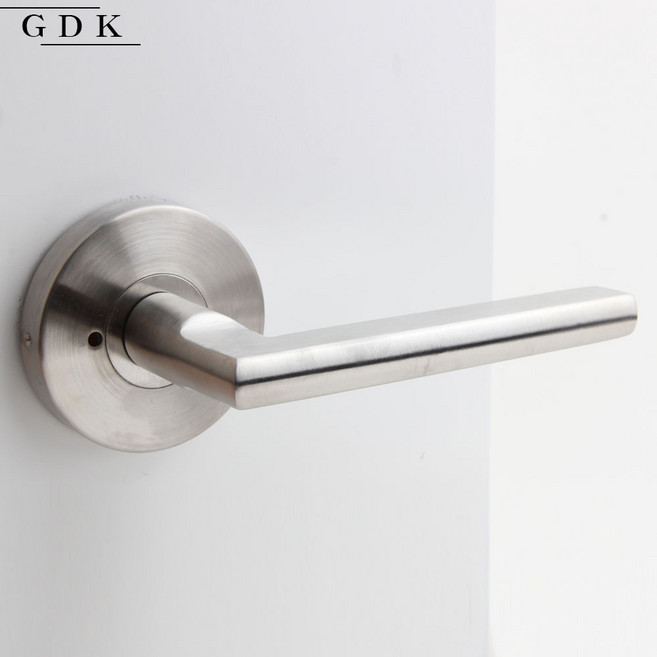 G.D.K 일자 스텐 부식방지 욕실 방문손잡이 버튼형 교체, 1개