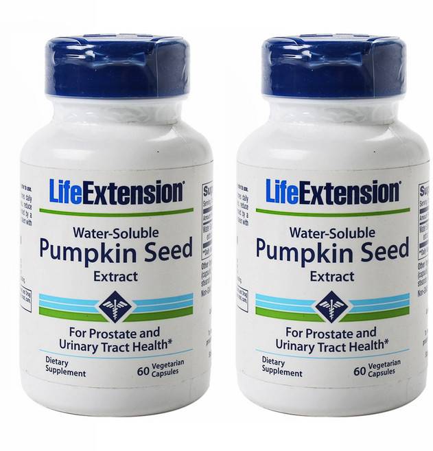 LIFE EXTENSION 水溶性南瓜籽萃取素食膠囊, 60顆, 2罐