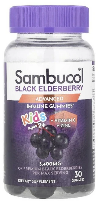 삼부콜 어린이 키즈 유아 엘더베리 앨더베리 비타민C 아연 젤리 구미 30개, Sambucol (삼부콜) Sambucol, 어린이용, 1개 - 쿠팡