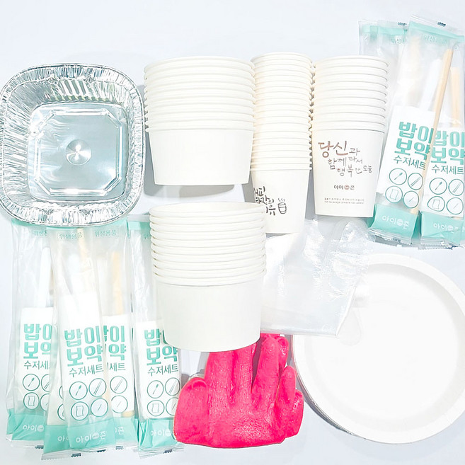 대성F&B 일회용 캠핑용품 9종 세트/소풍 야유회 일회용품세트, 1세트