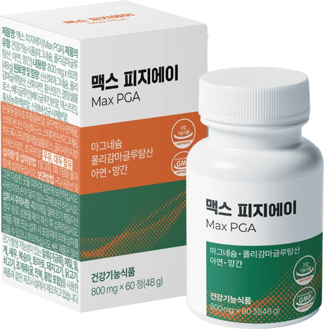 [세종메딕스] 맥스 피지에이 면역강화 세포보호 폴리감마글루탐산 칼슘 미네랄, 1박스, 60정 - 쿠팡