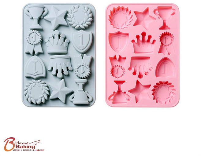 차칸쿡-실리콘몰드 왕관외12구 랜덤1개, 단품, 1개