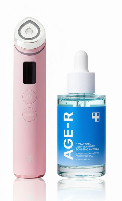 에이피알 메디큐브 정품 AGE-R 부스터프로 핑크 (히알루론산 부스팅 앰플 50ml 포함), 부스터프로+앰플