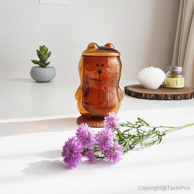 베어브라더스 모던하우스 크리스마스 이중내열 커스텀 드로잉 유리컵 머그 잔 텀블러 셋트, 브라운, 1개