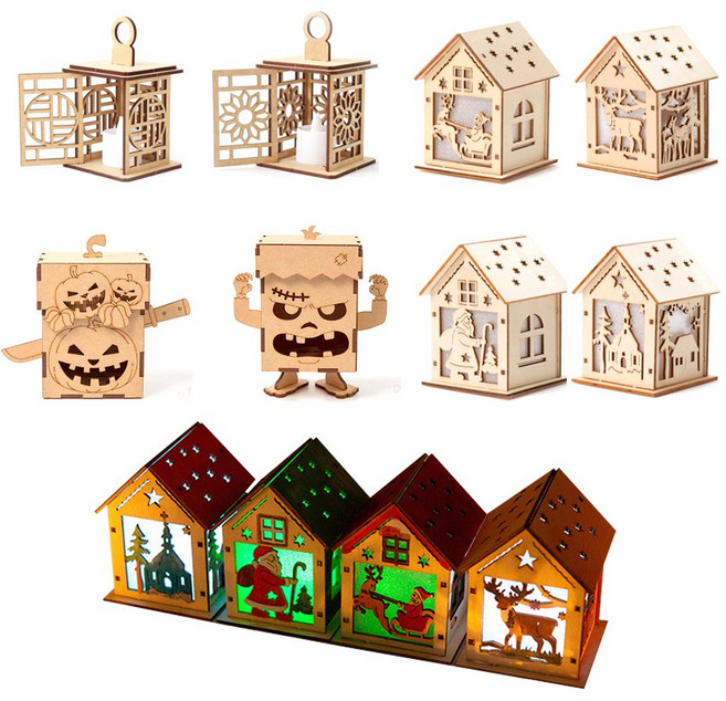 민화샵 전통/할로윈/크리스마스 무드등 만들기세트/DIY, 패브릭크레용15색, 1개