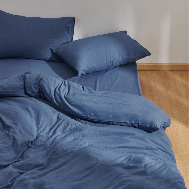 HOMERA 호메라 사계절 호텔식 싱글 초속건조 편안한 부드러운 이불커버, 딥 블루