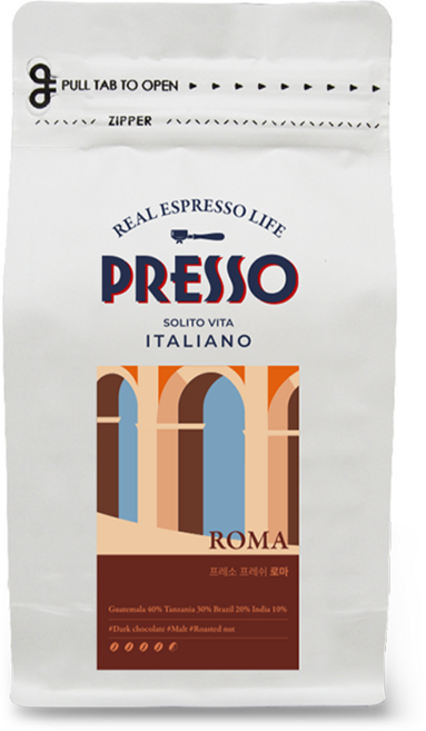 프레소 프레쉬 블렌드 원두 로마, 1개, 500g, 홀빈(분쇄안함)