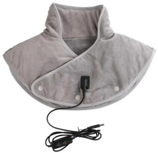 목 안마기 전기 난방 어깨 패드 마사지 기계 3 기어 뜨거운 압축 자궁 경부 따뜻한 USB 뒤로 휴식 중괄호, 1) Grey Just Heat, Grey Just Heat