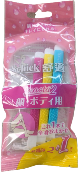 舒適牌 Schick Exacta 2 臉部/身體用除毛刀, 1個裝, 3個