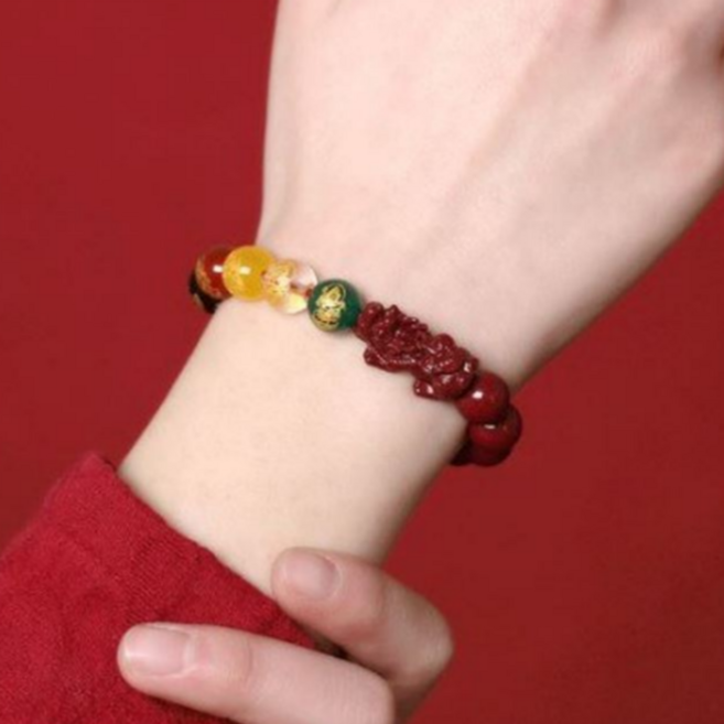 엘리온 불교팔찌 경면주사 염주 원석 비휴 팔찌 재물운 사업운 자식운