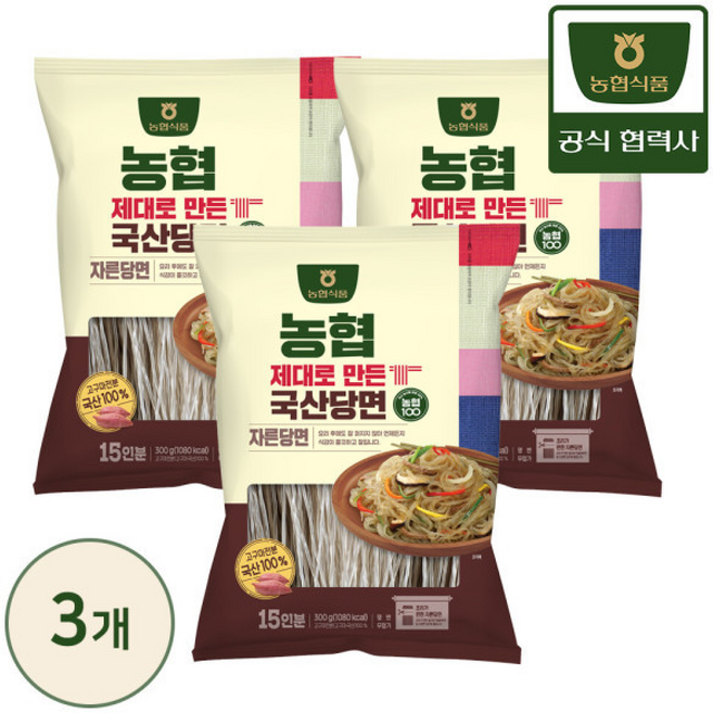 농협식품 제대로 만든 국산 자른당면, 3개, 300g