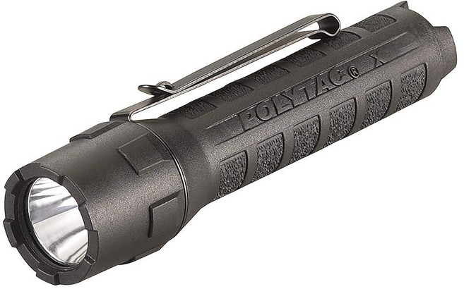 Streamlight 88610 PolyTac X 600 루멘 멀티 연료 전문 전술 손전등 블랙 369940, 충전식 배터리 포함