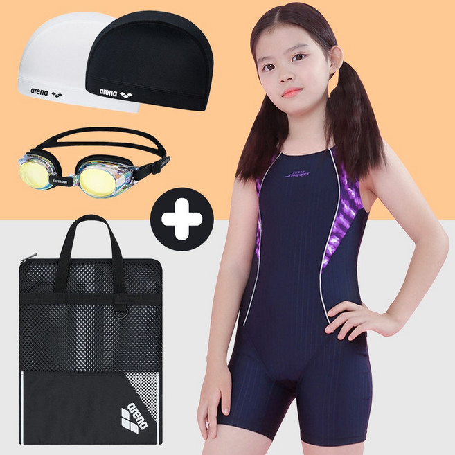 제테스 생존수영 세트 2533 초등 키즈 여아동 주니어 3부 반신 4종 키트