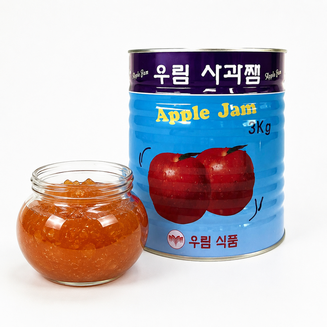 우림 사과잼 3Kg X6 와플 애플잼 통조림 캔 업소용, 6개