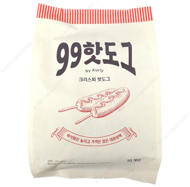 99핫도그 크리스피핫도그 쫄깃한, 1개, 800g