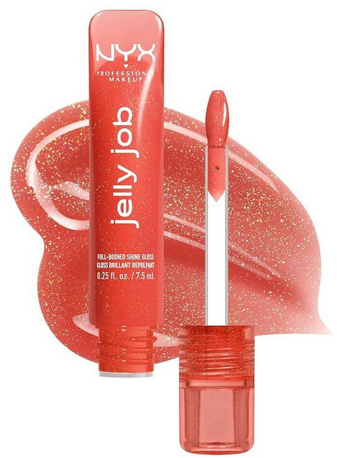 NYX PROFESSIONA MAKEUP Jey Job 립글로스 풀 바디 스무딩 하이퍼글로시 샤인 립 틴트 글로스 - 젤리 아이싱(아이시 라일락), 젤리 스퀴즈 12개(쉬머)