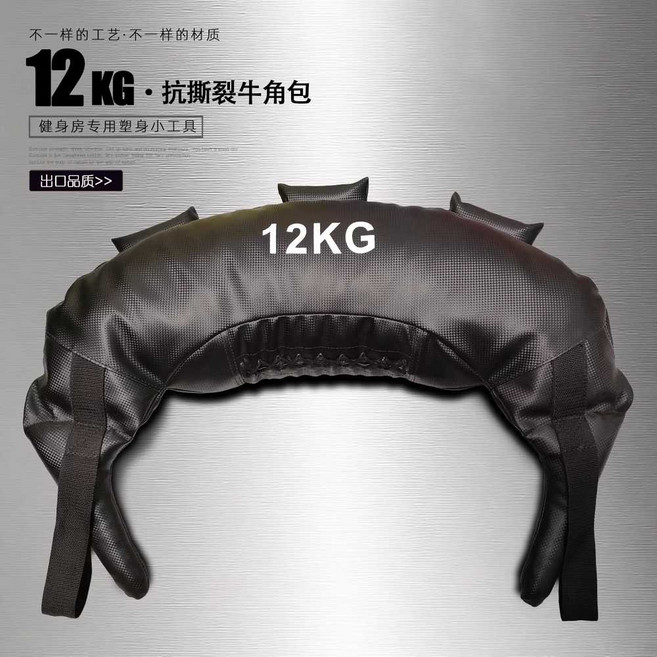 블가리안백 스퀘트백 헬스 모래주머니 트레이닝용 중량, 1개, 블랙 12kg 가죽