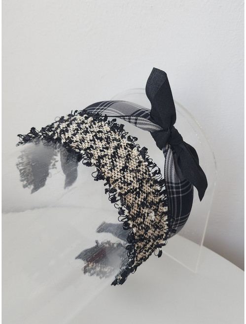 샤샤 트위드 매듭 머리띠세트