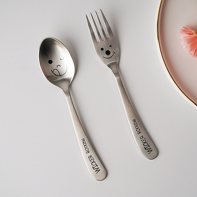 귀여운 윙크 표정 카페 홈카페 어른 어린이용 올스텐 티스푼 티포크, 어린이스푼, 1개