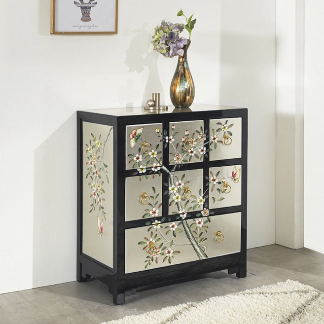 로렌스 다용도 원목 서랍장 나비장 엔틱 콘솔, 로렌스 7D 서랍장