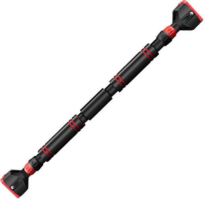 BAILEMO 가정용 턱걸이 문틀 철봉 실내 방문 풀업바 문 턱걸이 운동기구, 블랙 레드