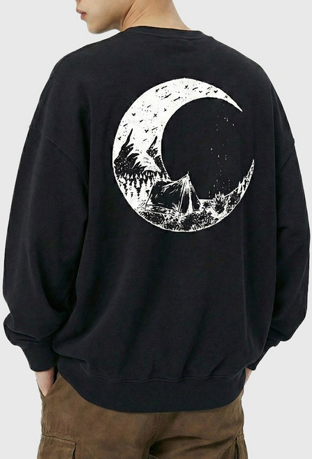 문컬렉션 남녀공용 특양면 오버핏 맨투맨 티셔츠 캠핑문 스웨트셔츠