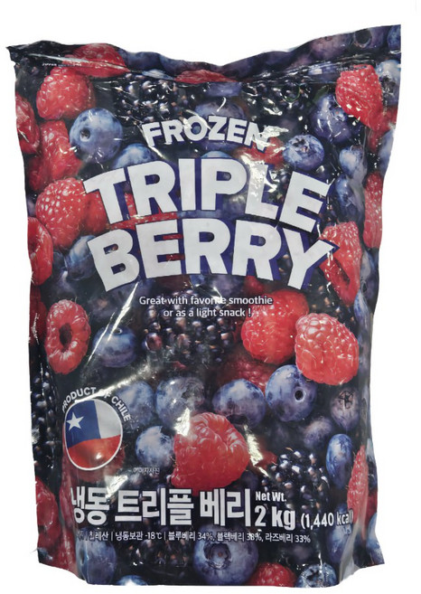 [트레이더스] 냉동 트리플베리 2KG /아이스박스+아이스팩+드라이아이스포장, 1개