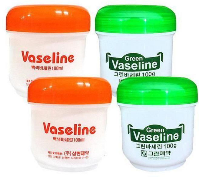 백색바세린 100g x 4개, 그린제약 바세린 2개 + 삼현제약 바세린