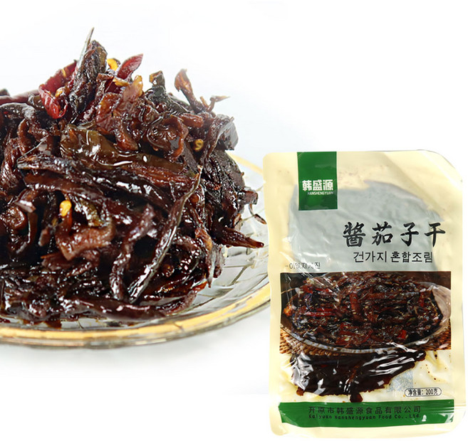 (배터짐) 밥도둑 전통 연변반찬 건가지 혼합조림(가지 무 고추) 가지볶음 (일요일&당일발송), 5개, 200g