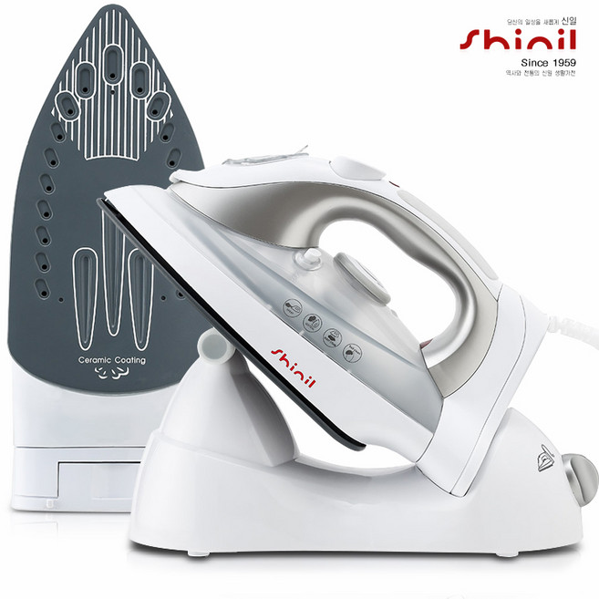 신일 유무선 스팀다리미 특수코팅 세라믹 열판 강력한 스팀 무선 스팀 다리미, 0                    SEI-W20SJ, 0                          화이트