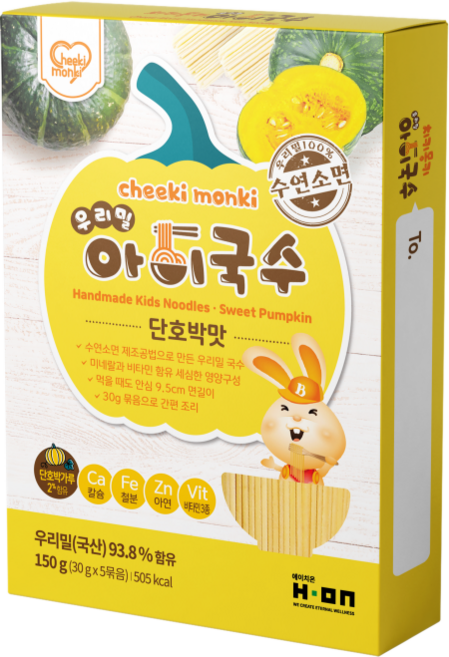 치키몽키 우리밀 아이국수, 150g, 1개, 단호박맛