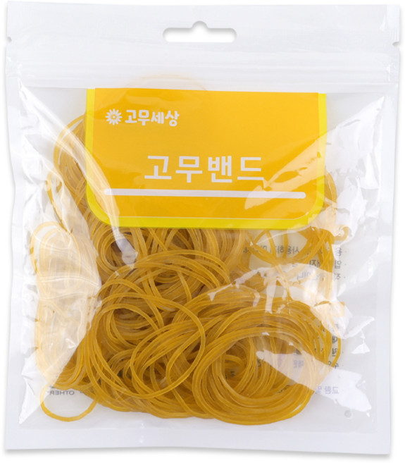 고무세상 고무밴드 문구 사무용 가정용 고무줄, 노랑, 1개