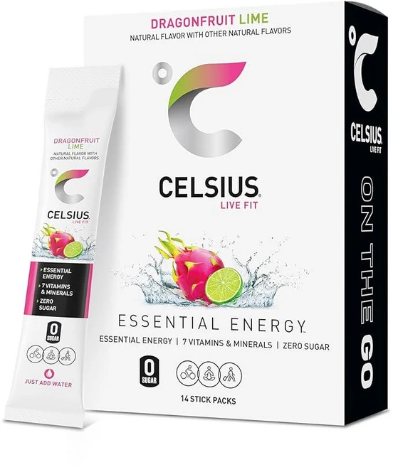 [1/2/3/4/5/6박스 택1] 셀시어스 온더고 드래곤푸르트 라임 무설탕 분말 14스틱 /박스, 80.36g, 6박스 - 쿠팡